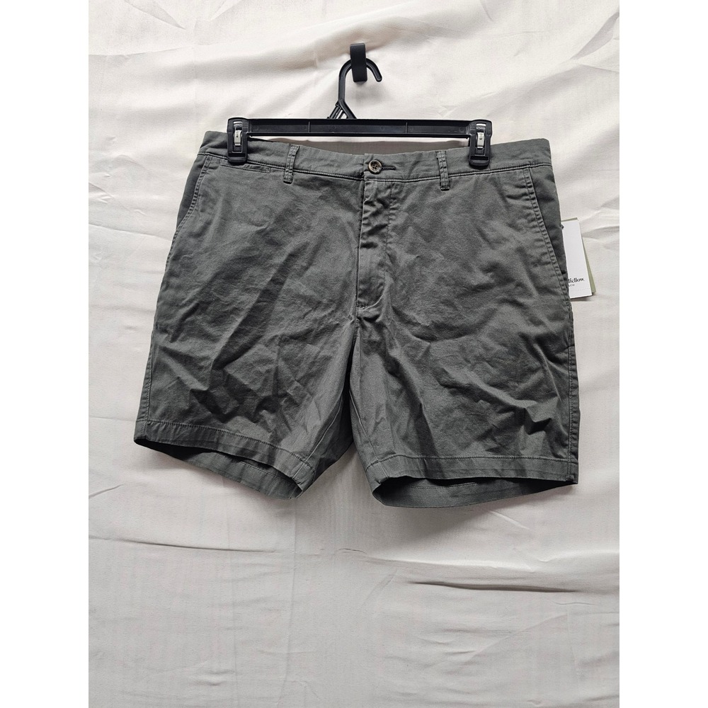 Goodfellow & Co Mens Flat Front Shorts Olive Cotton Blend Casual Size 36